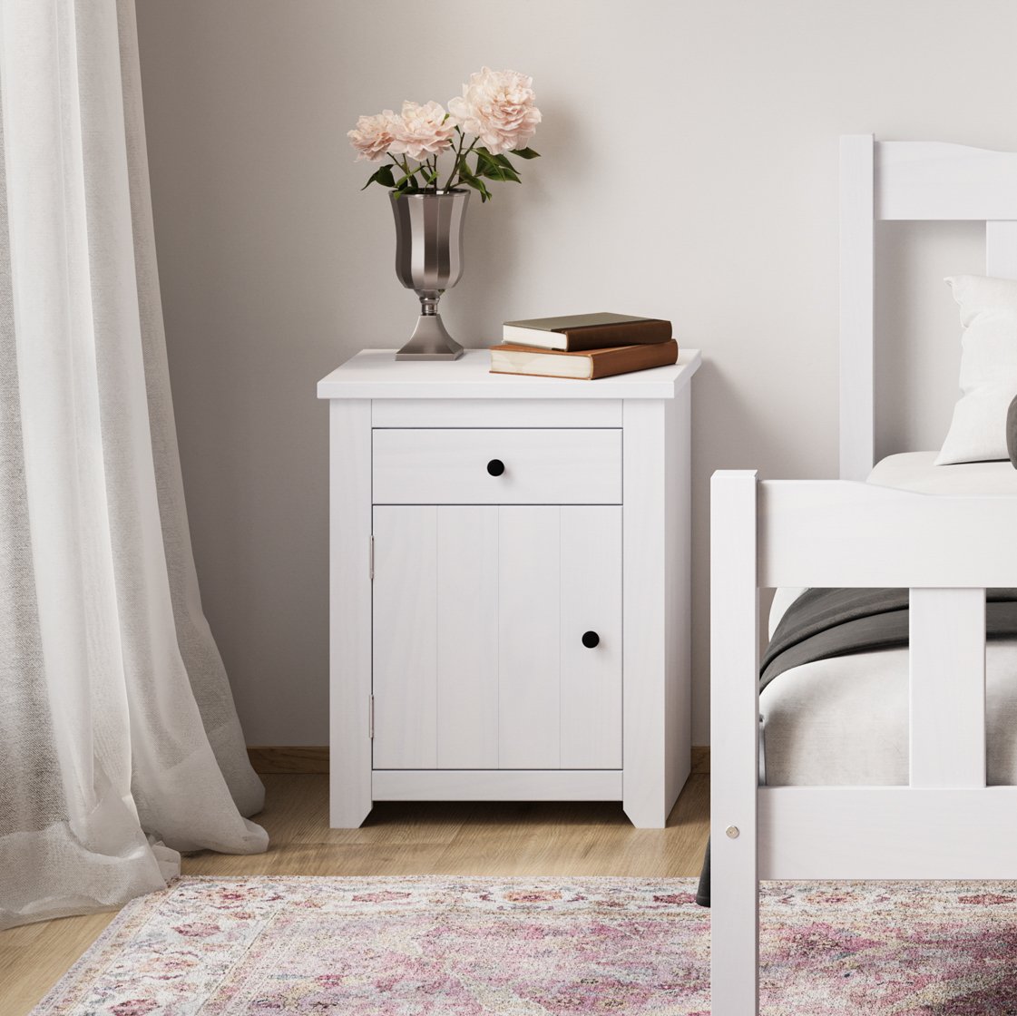 Castle washed wood bedside table