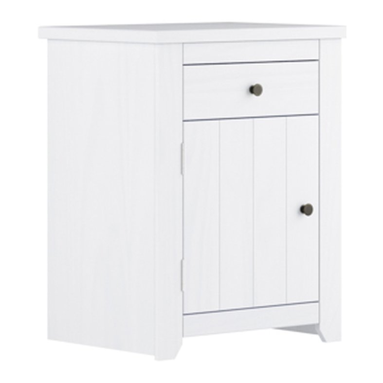 Castle washed wood bedside table in White