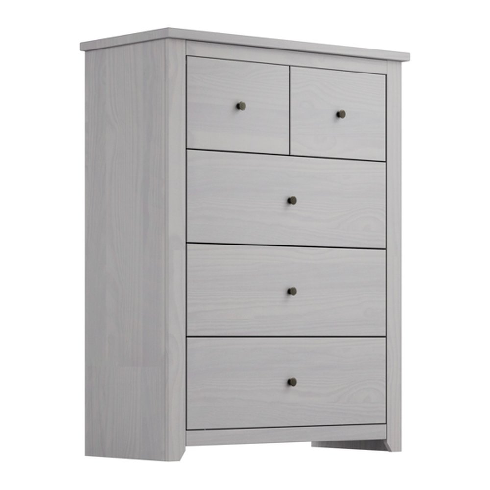 Castle washed wood chest of drawers in Grey