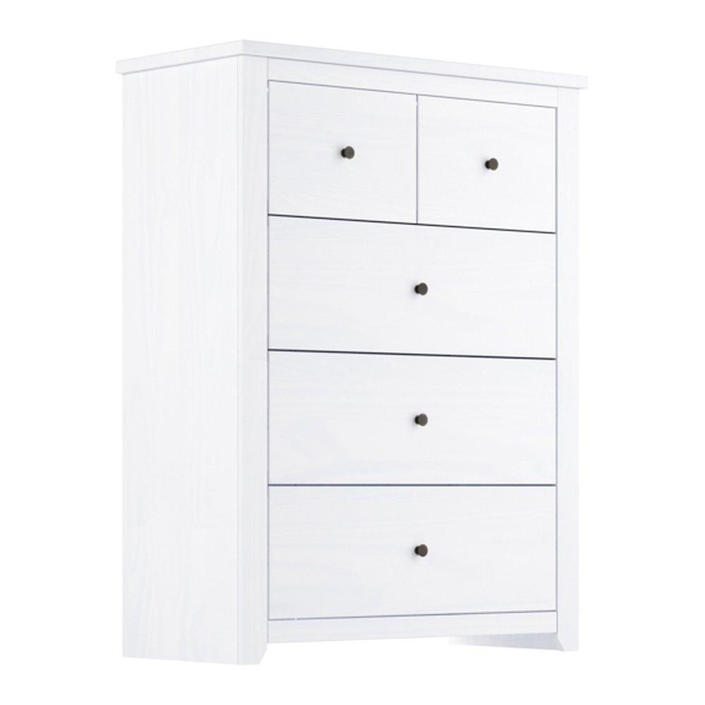 Castle washed wood chest of drawers in White