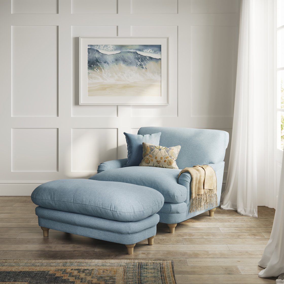 Chalcot chenille footstool