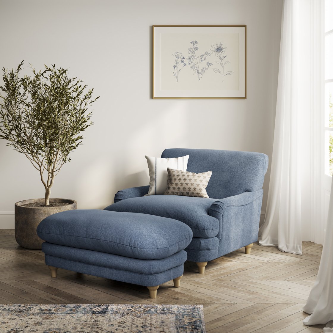 Chalcot chenille footstool
