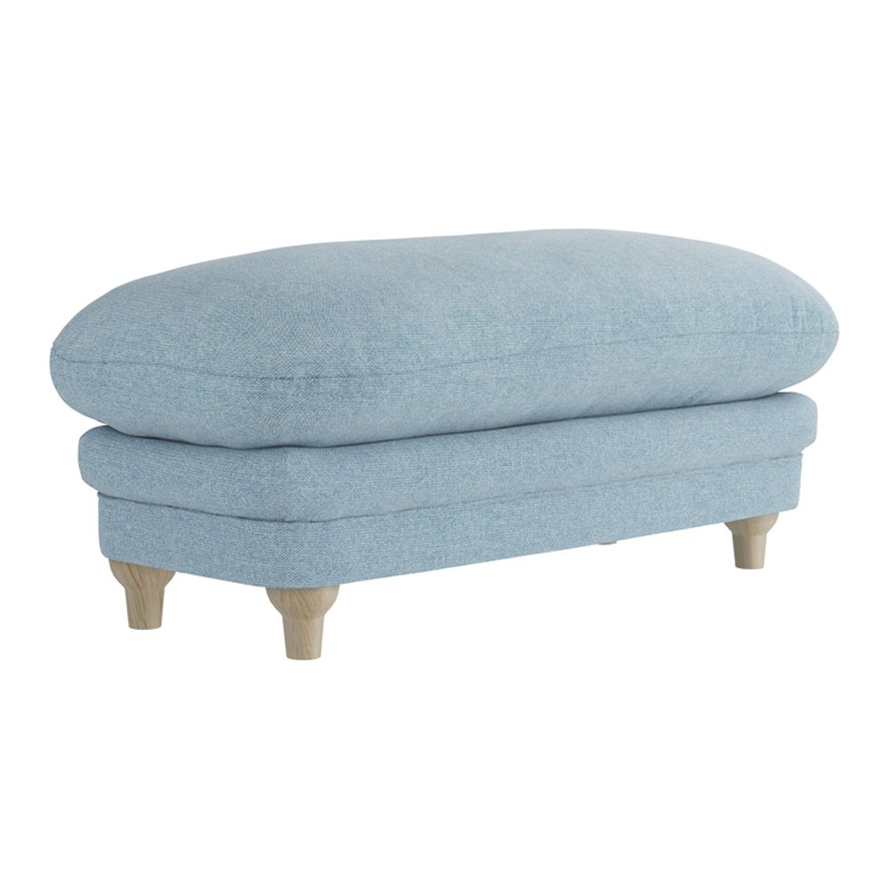 Chalcot chenille footstool in Duck Egg