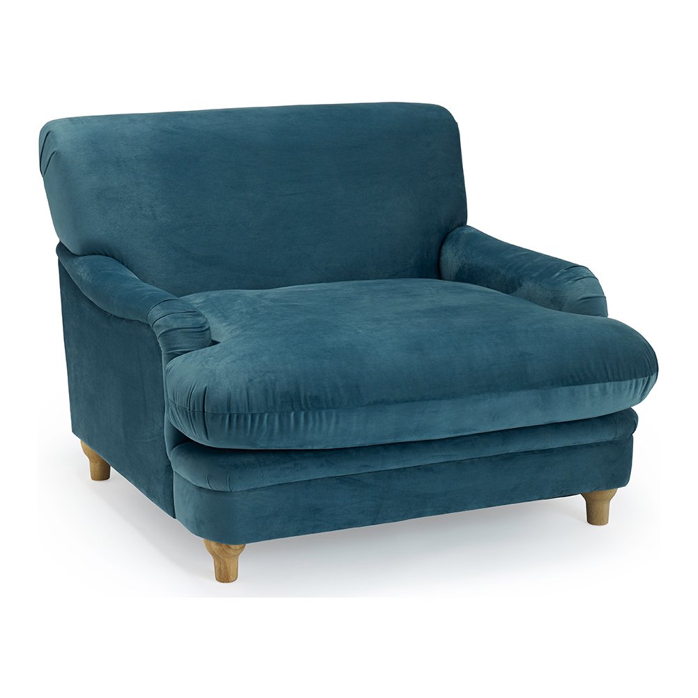 Chalcot snuggle chair in Peacock Blue