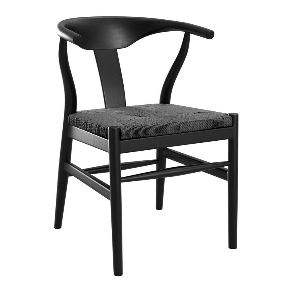 Charlbury rattan effect dining chairs in Black