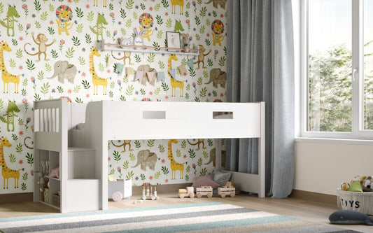 Charlie Staircase White Mid Sleeper Bed