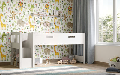 Charlie Staircase White Mid Sleeper Bed