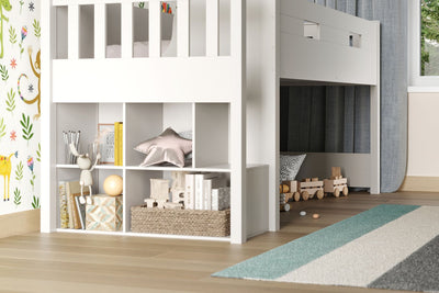 Charlie Staircase White Mid Sleeper Bed - Hover