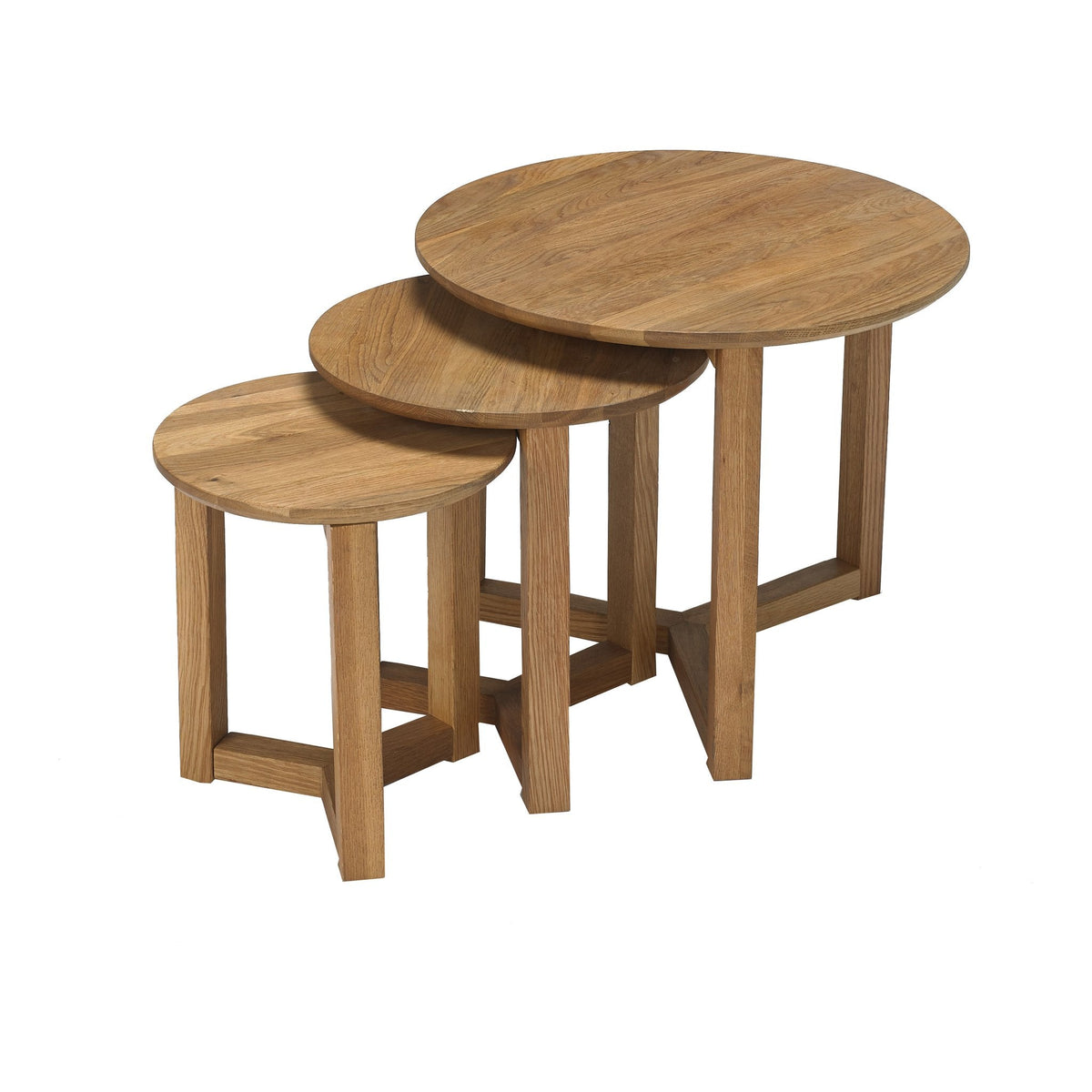 Charmouth wooden nest of tables in Oak