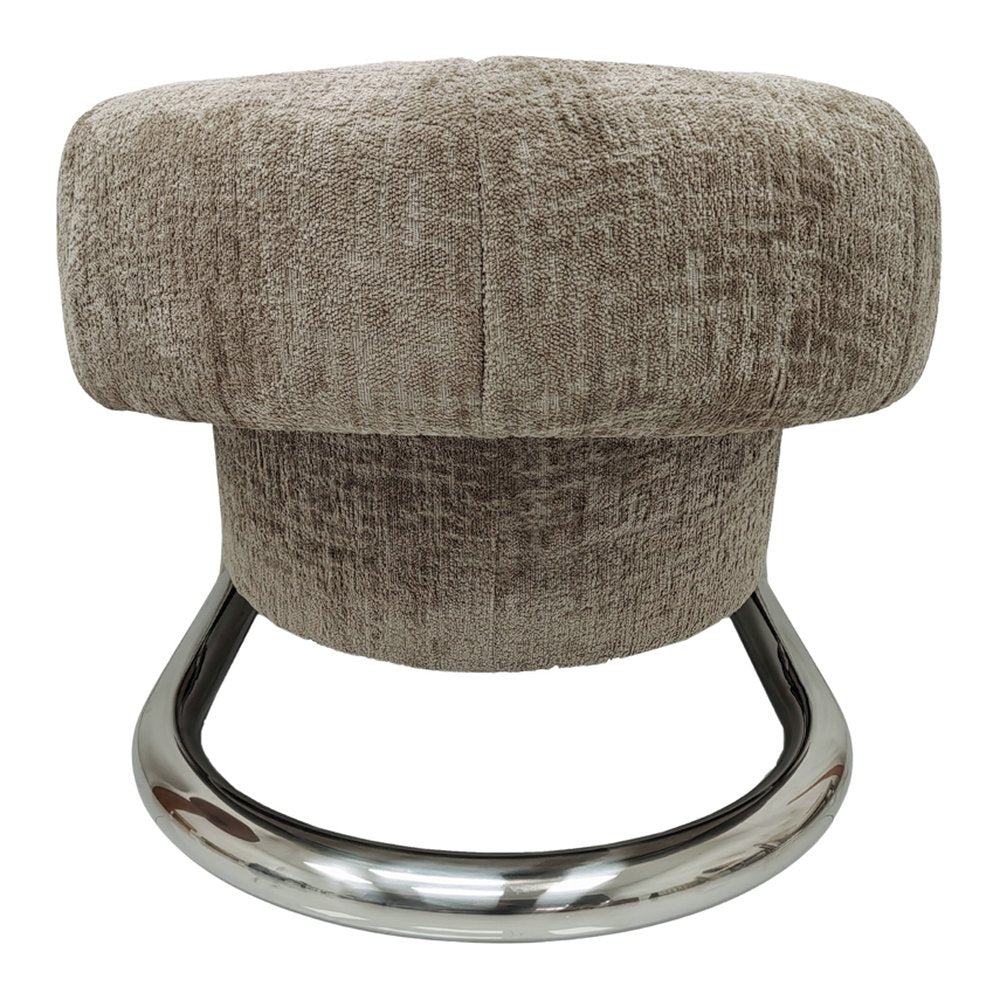 Cheyne chenille cantilever armchair with tubular steel frame