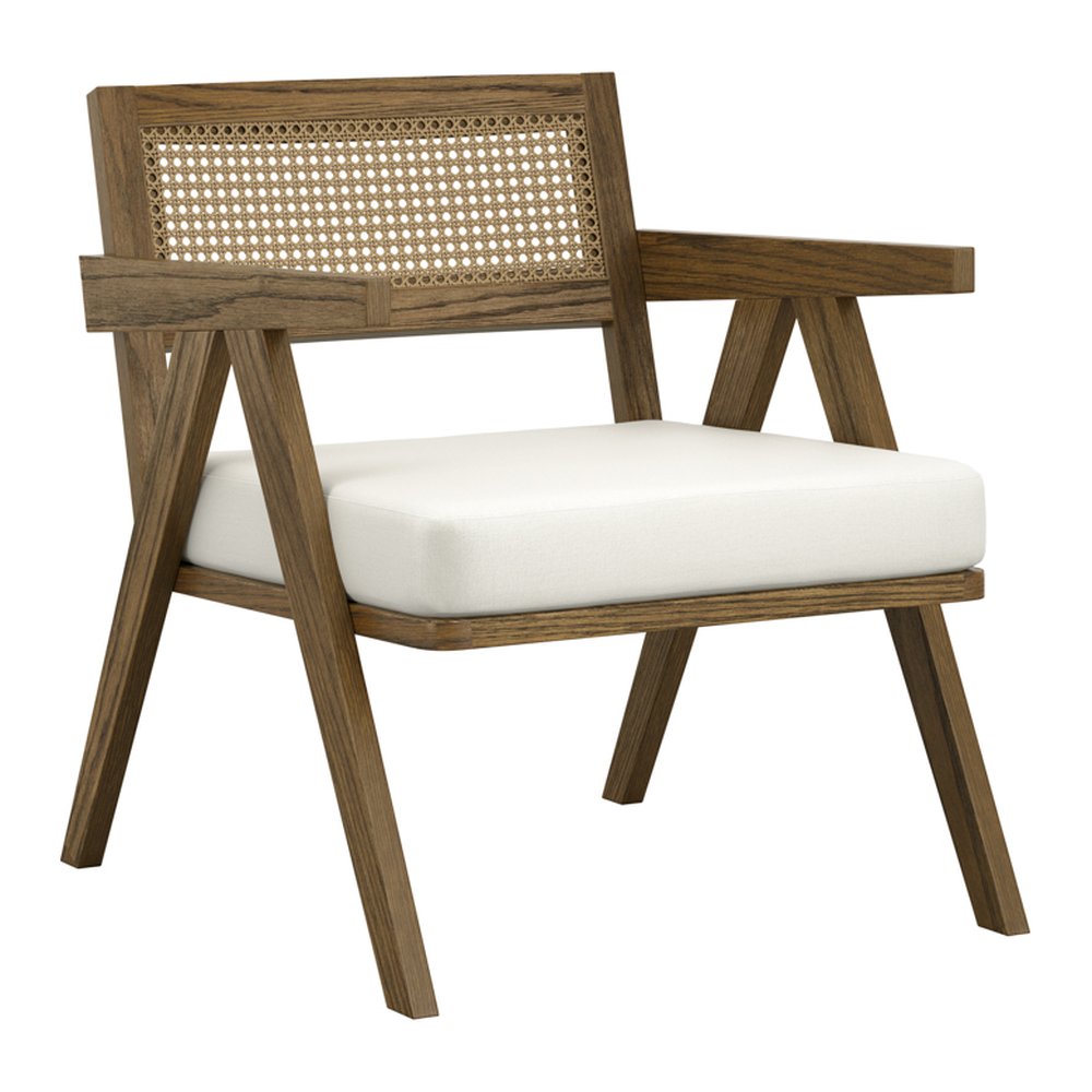 Chiswick woven accent chair with pine frame in Ecru