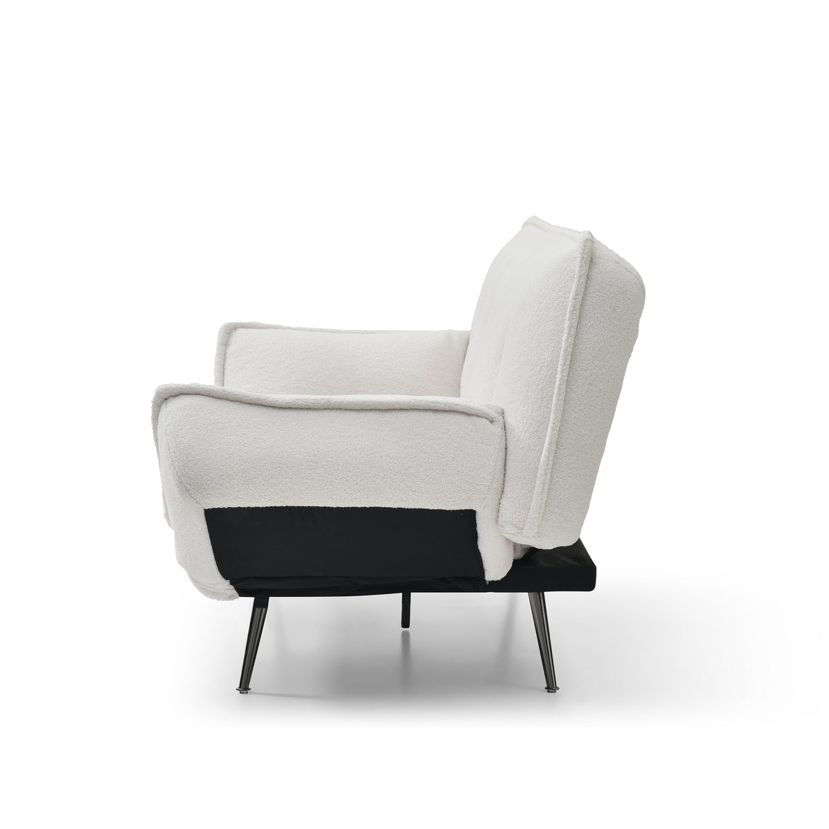 Cleveley Three Seater Click-Clack Sofa Bed in Cream Sherpa – product view 8