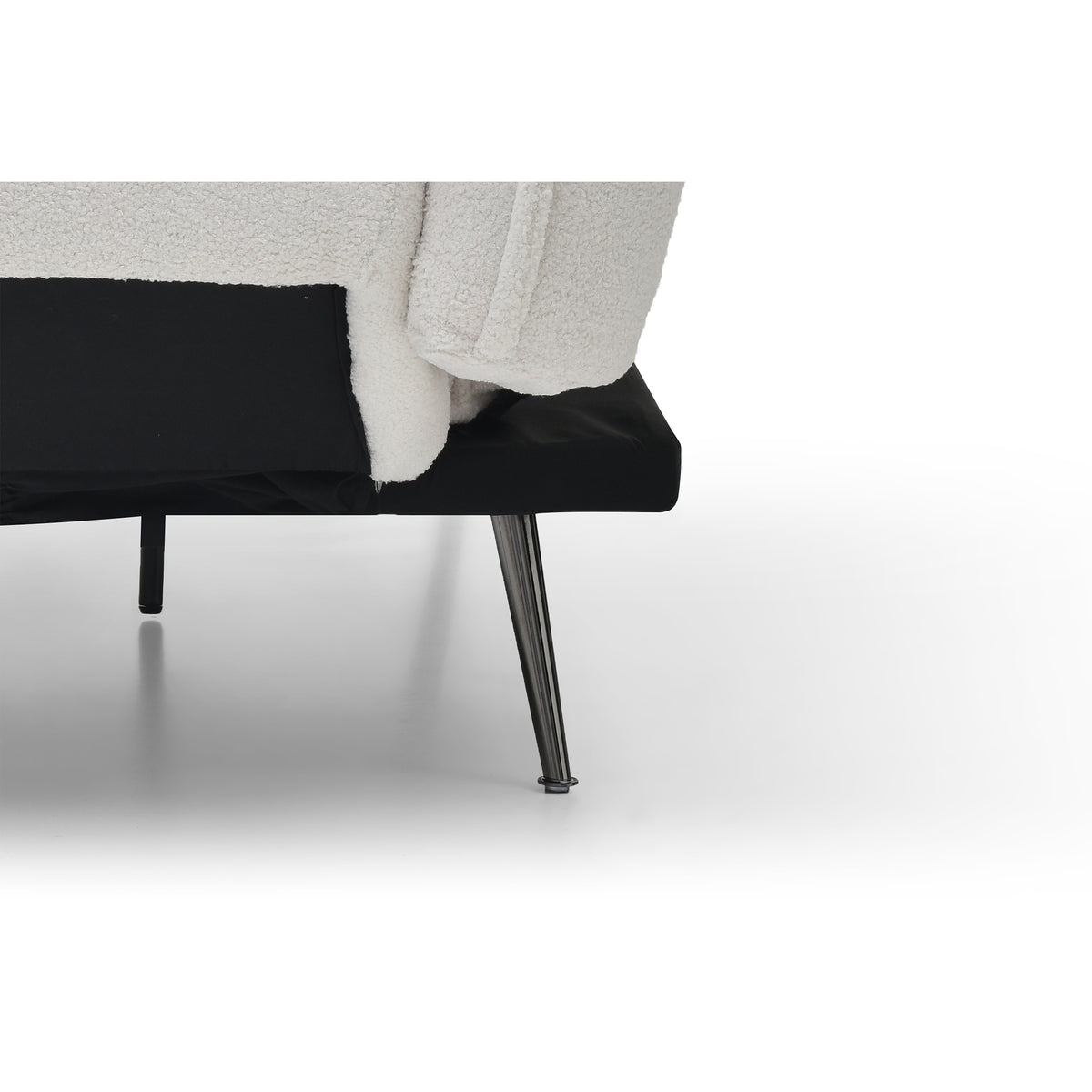 Cleveley Three Seater Click-Clack Sofa Bed in Cream Sherpa – product view 9