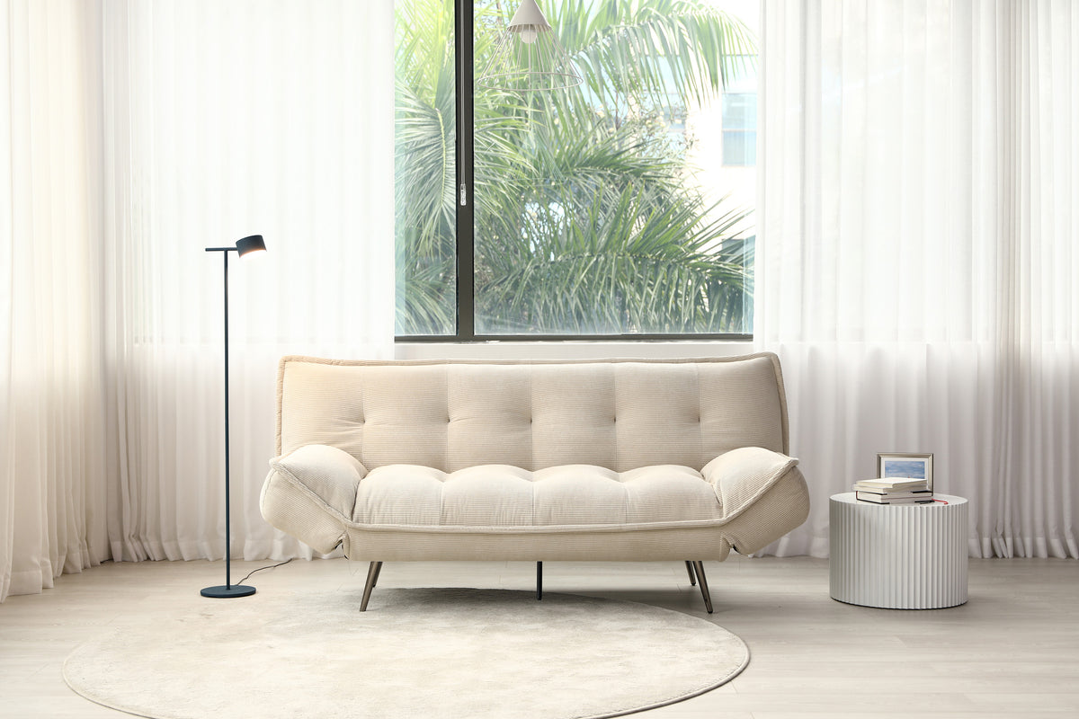 Cleveley Three Seater Click-Clack Sofa Bed in Natural Cord – product view 18