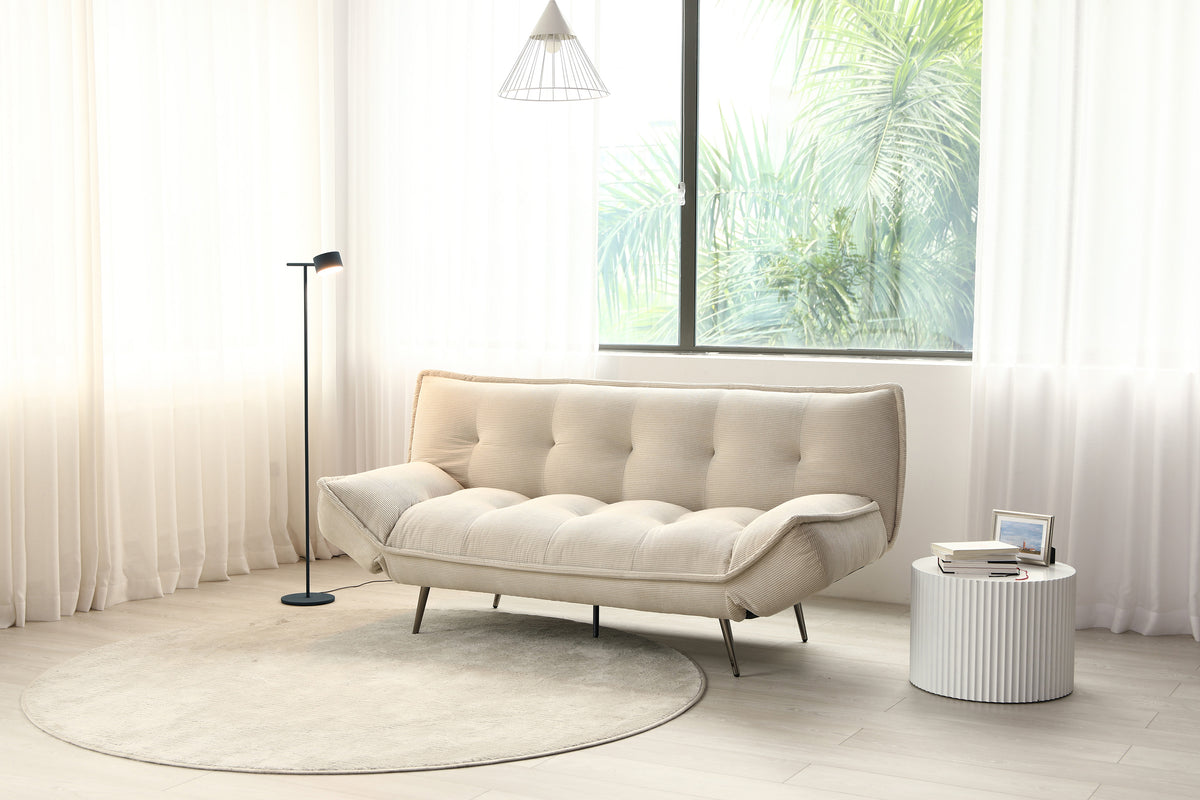 Cleveley Three Seater Click-Clack Sofa Bed in Natural Cord – product view 19
