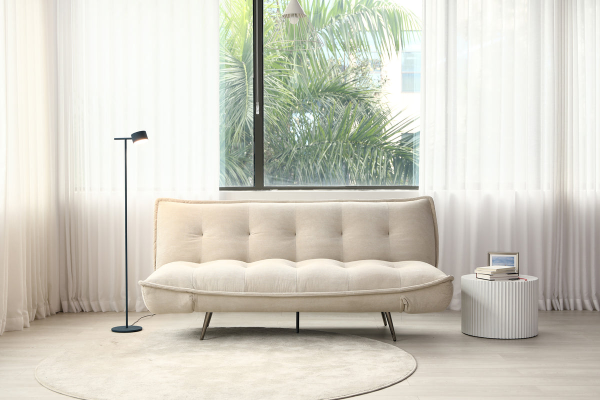 Cleveley Three Seater Click-Clack Sofa Bed in Natural Cord – product view 20