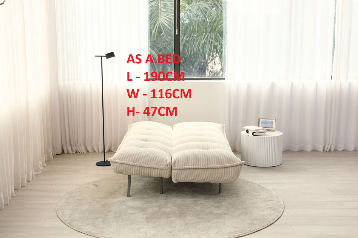 Cleveley Three Seater Click-Clack Sofa Bed in Natural Cord – product view 26