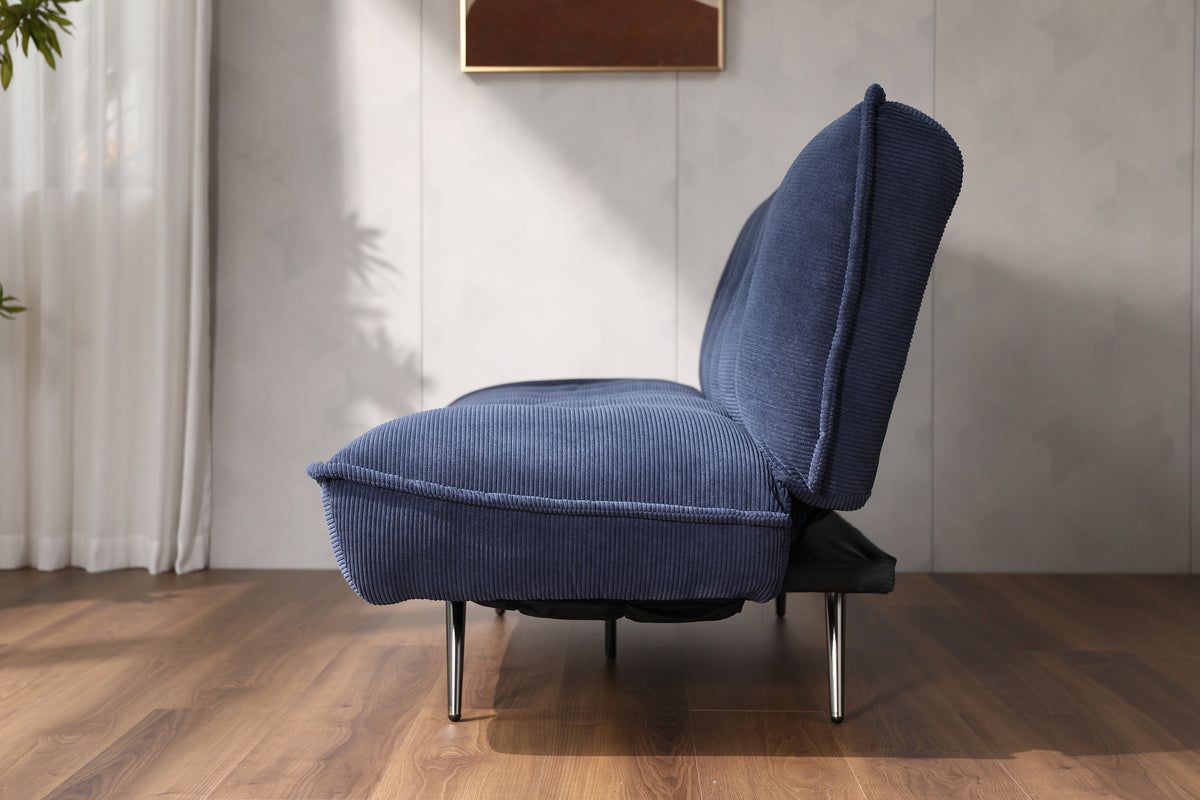 Cleveley Three Seater Click-Clack Sofa Bed in Navy Blue Cord – product view 35