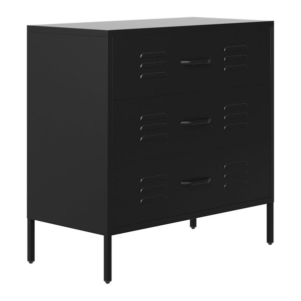 Cley locker style chest of drawers in Black
