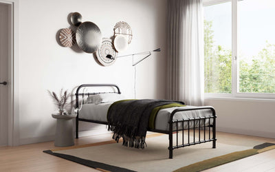 Compton Black Metal Single Bed