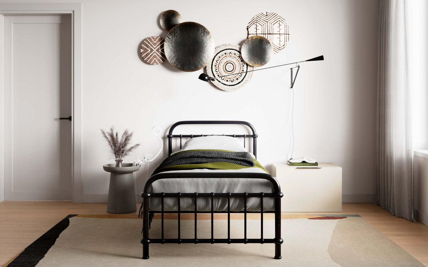 Compton Black Metal Single Bed