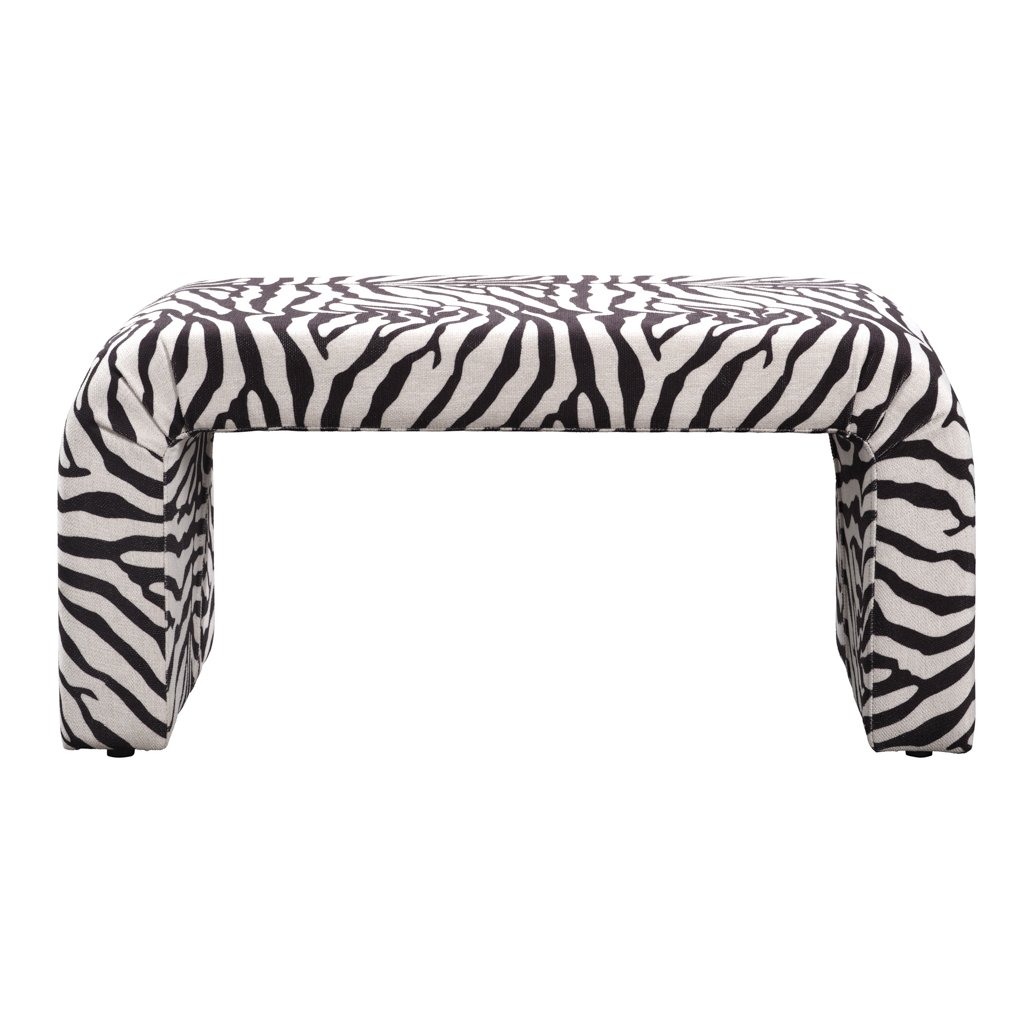 Comrie curved animal print bench