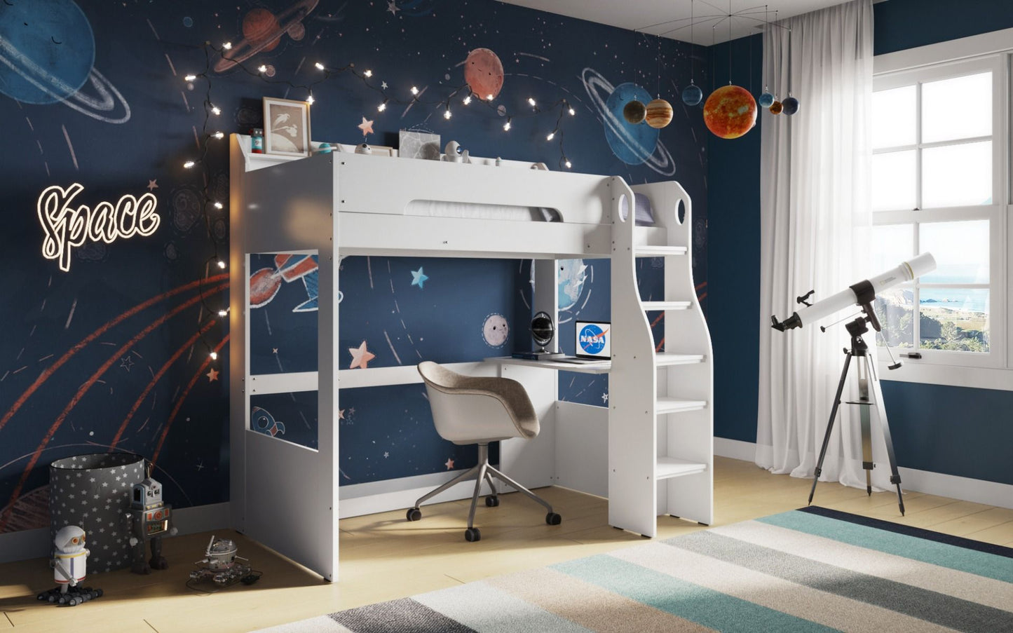 Cosmic White High Sleeper Frame