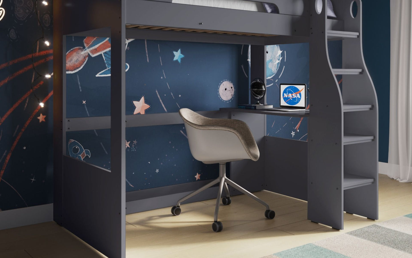 Cosmic Grey High Sleeper Bed