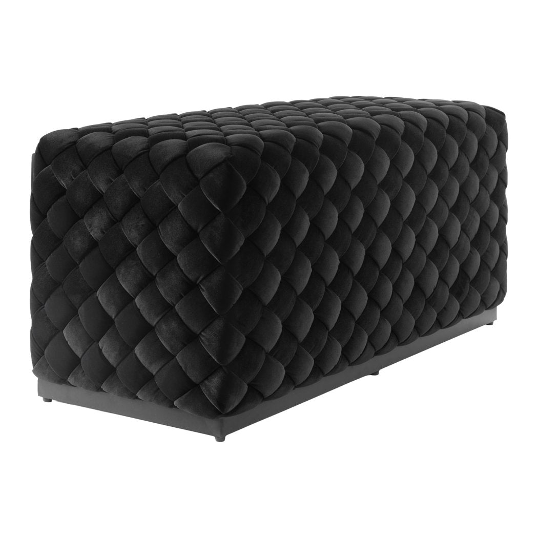Culross basket weave pouffe in Black