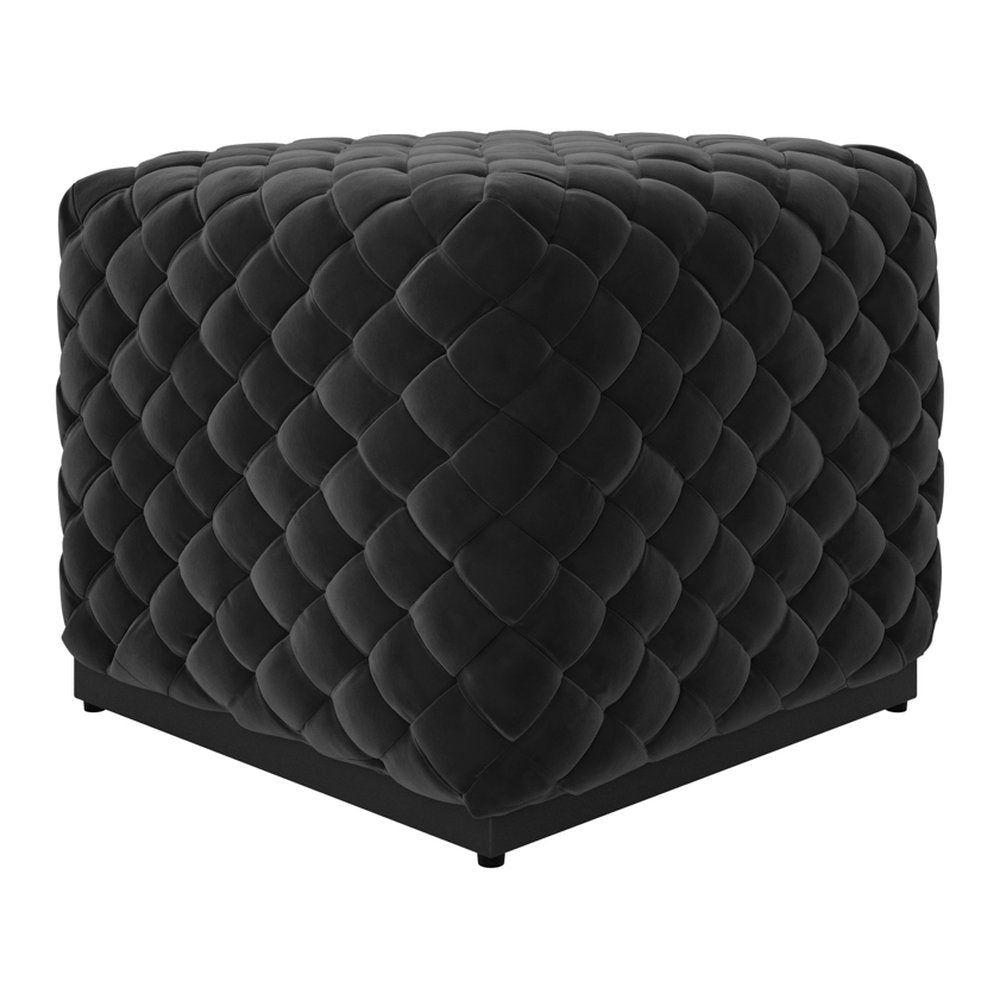 Culross basket weave pouffe in Black