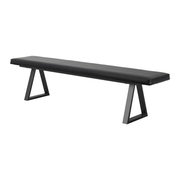 Ditchling faux leather dining bench in Black