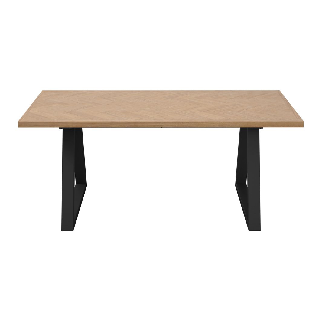 Ditchling herringbone dining table with metal frame