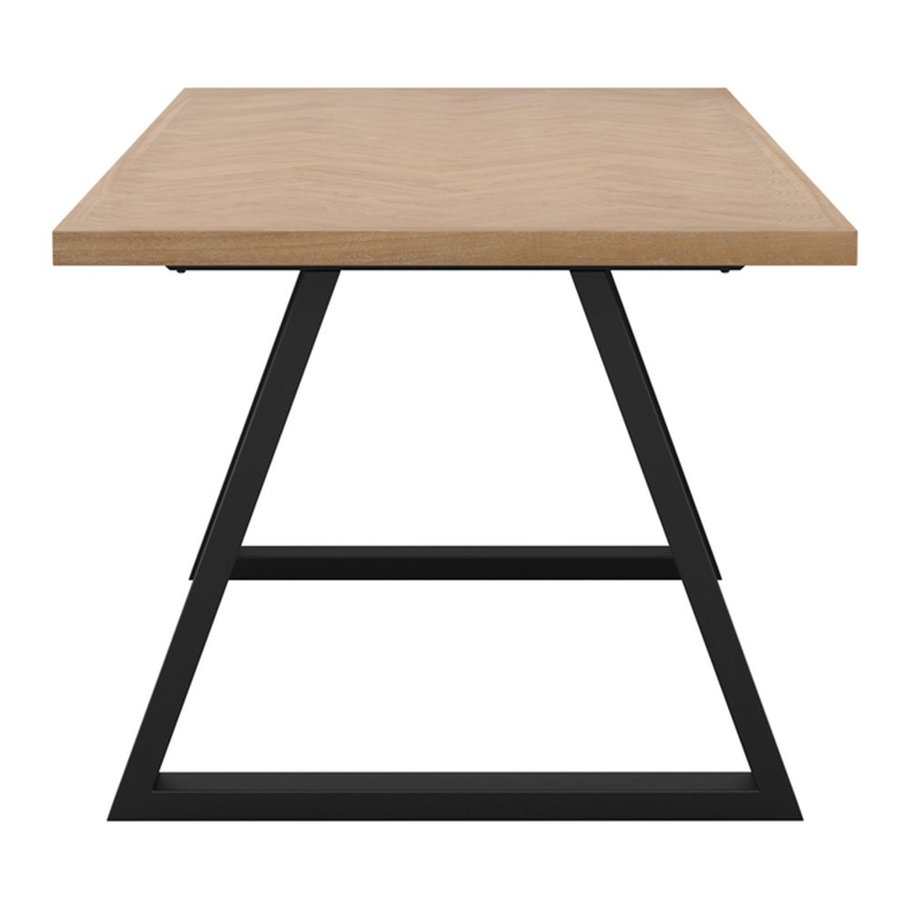 Ditchling herringbone dining table with metal frame
