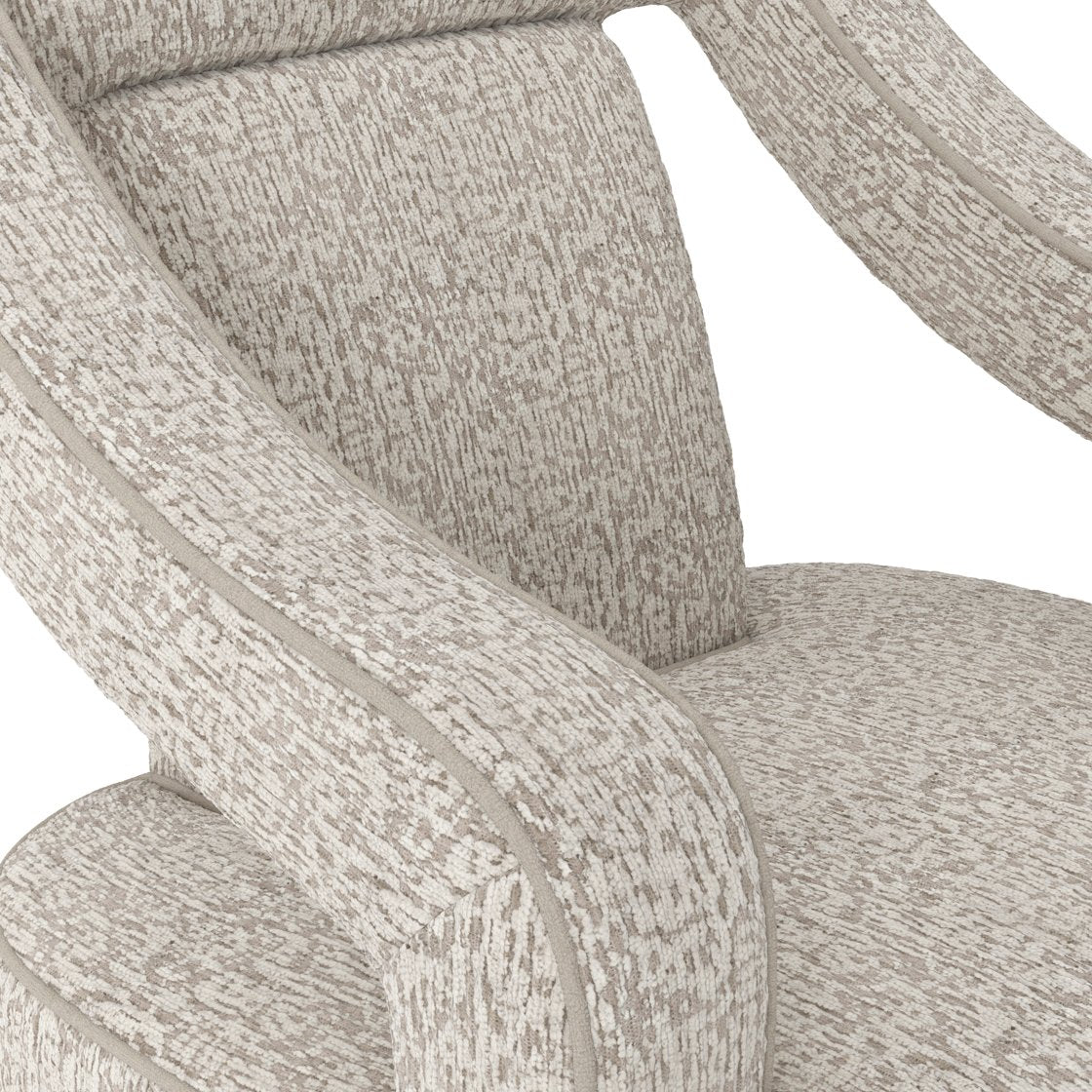 Draycott piped armchair with wooden legs