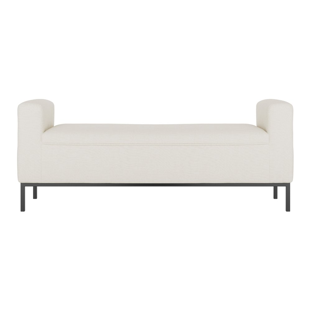 Dunkeld linen blend bench with metal frame