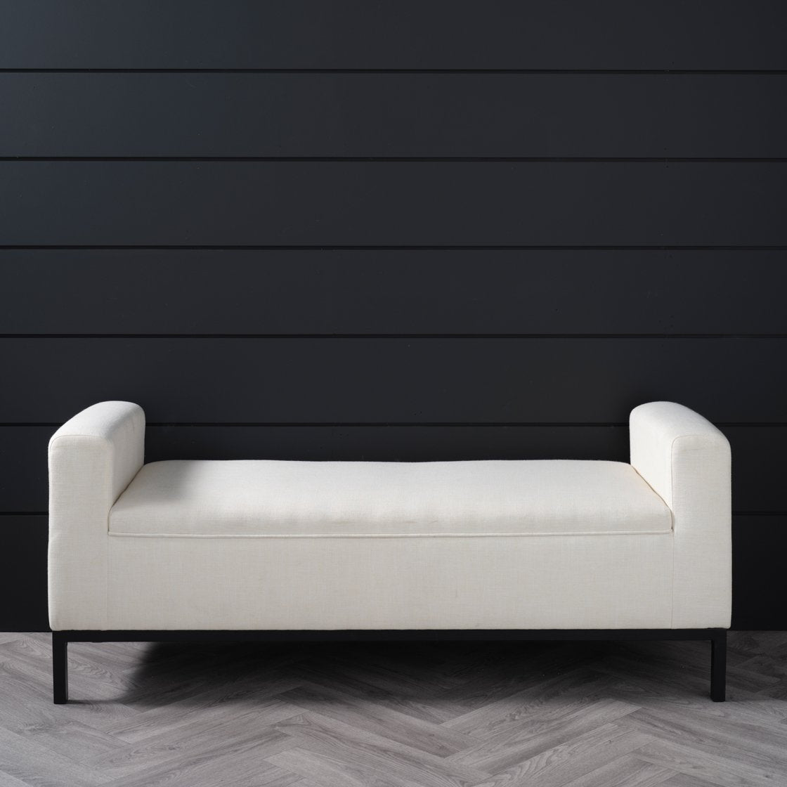 Dunkeld linen blend bench with metal frame