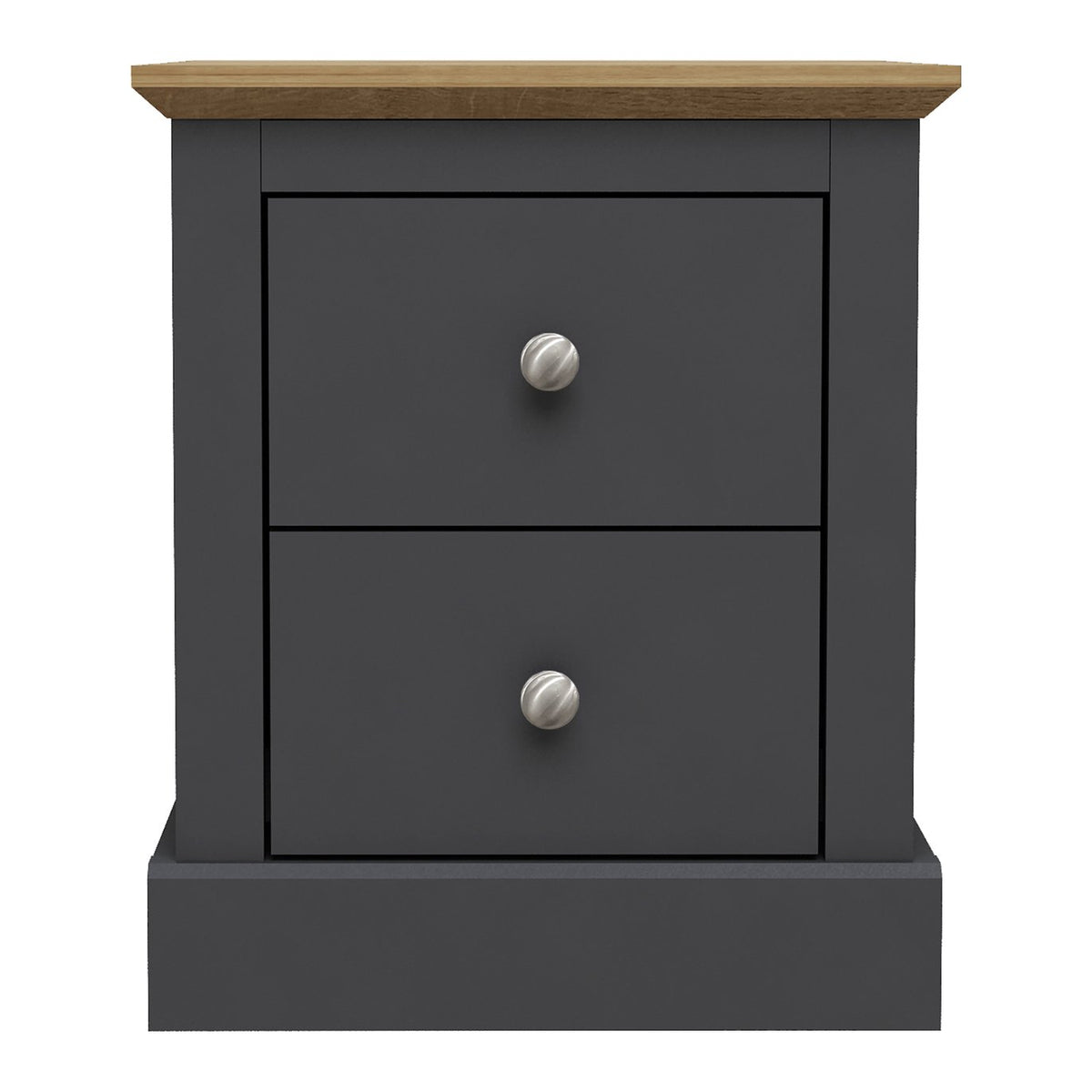 Dunwich 2 drawer bedside table in Charcoal