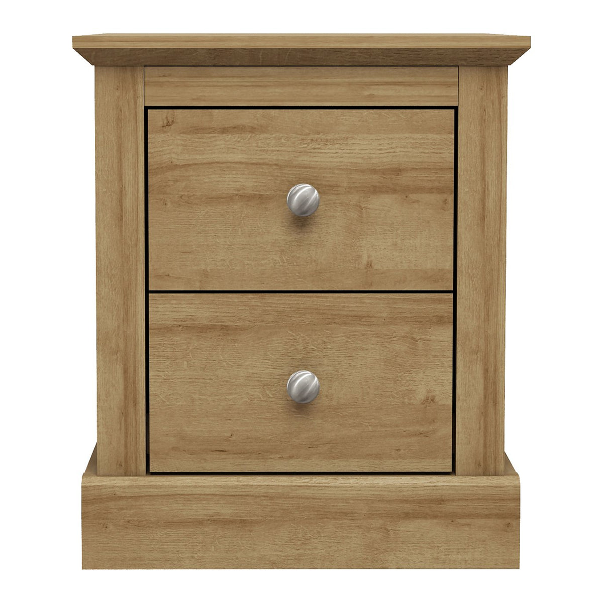 Dunwich 2 drawer bedside table in Oak Effect