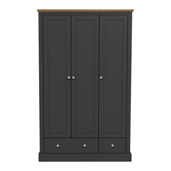 Dunwich 3 door 2 drawer wardrobe in Charcoal