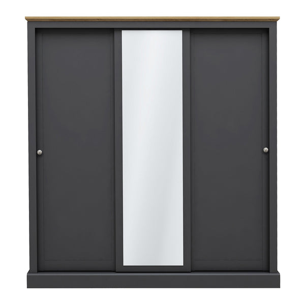 Dunwich 3 door sliding wardrobe in Charcoal