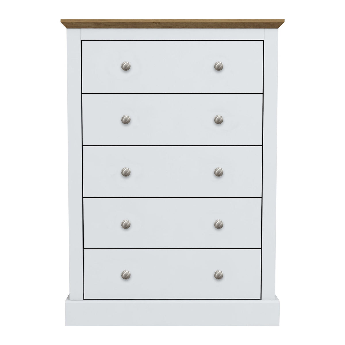 Dunwich 5 drawer chest of drawers in White