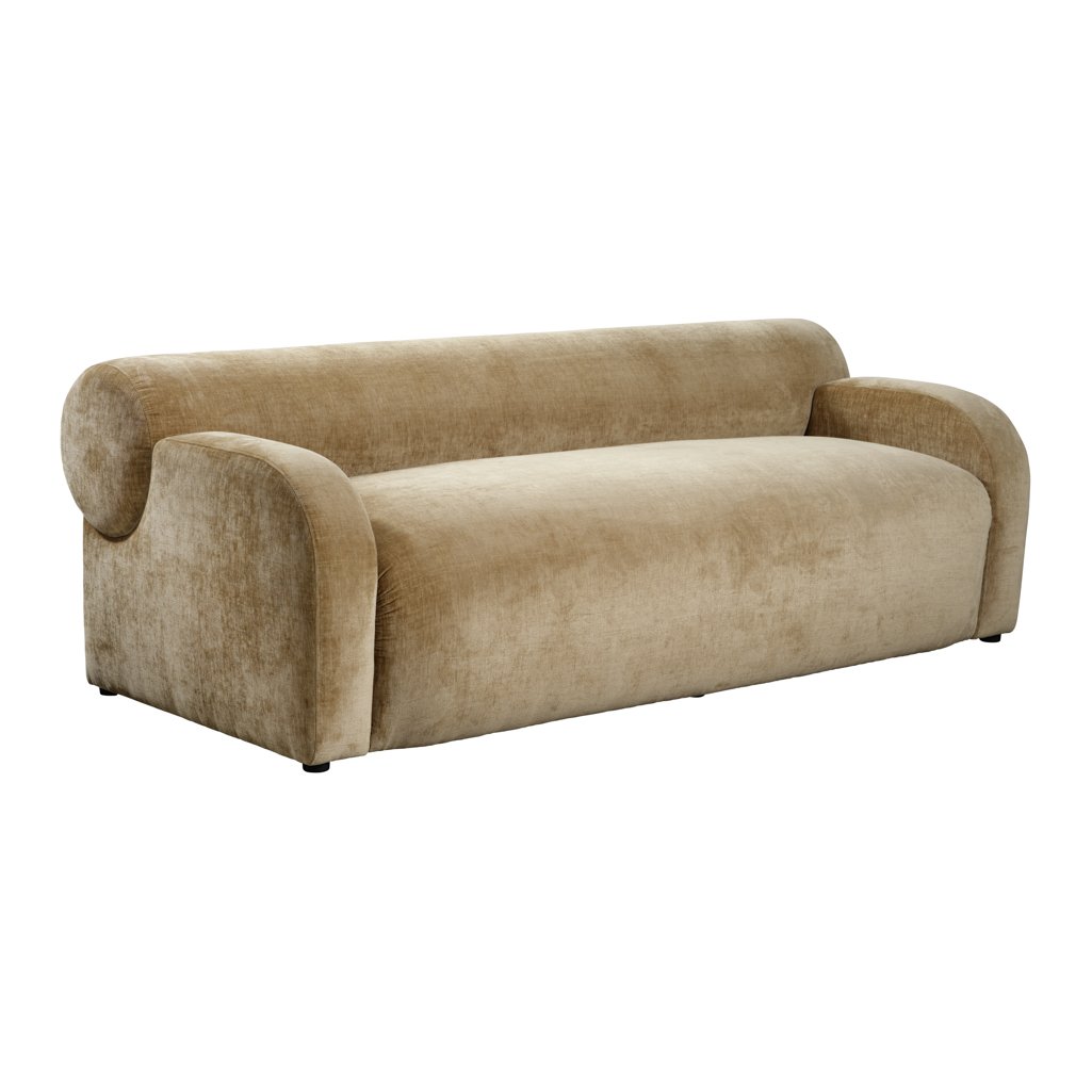 Egerton curved chenille sofa in Sandy