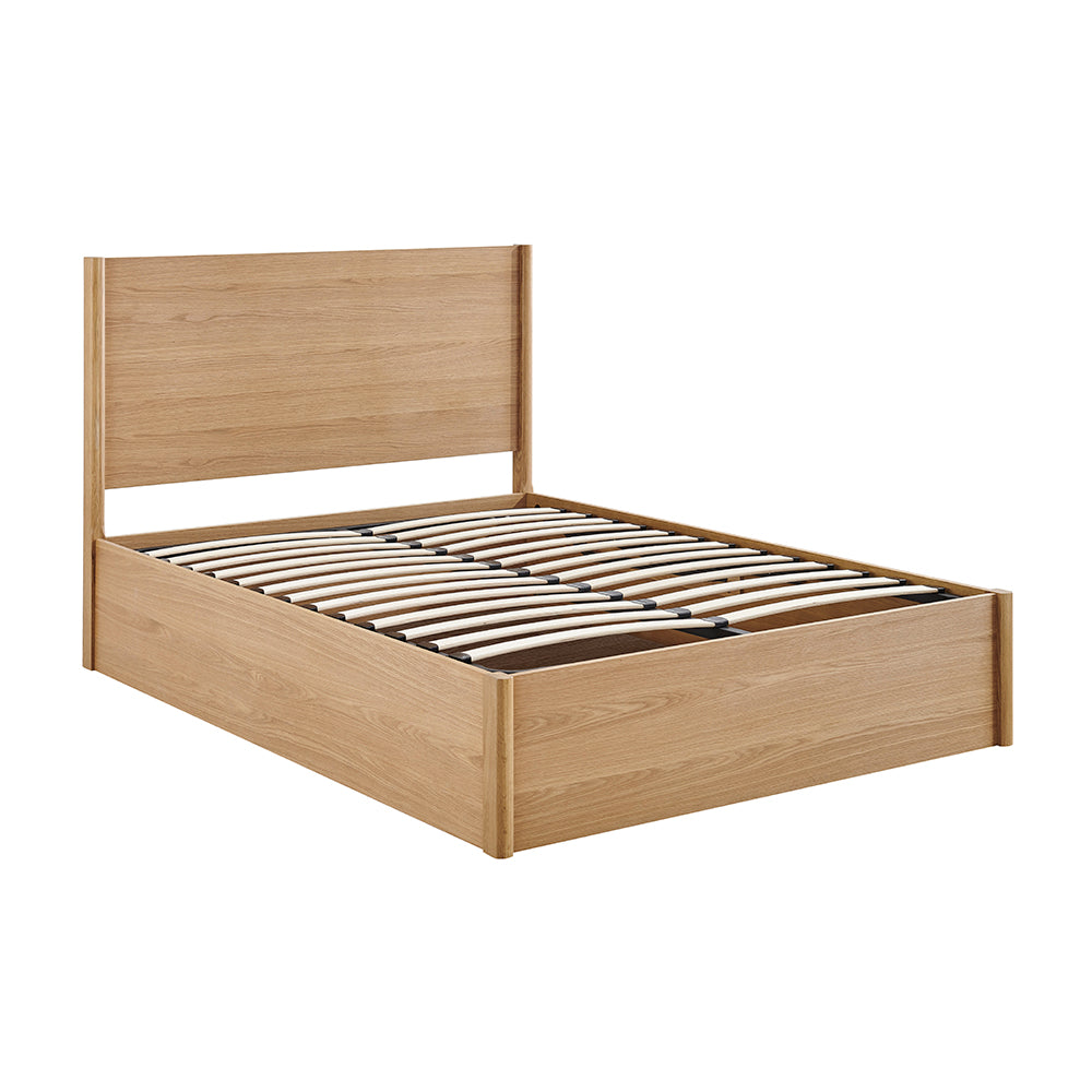 Elmswick Oak Ottoman Storage Bed in Oak – product view 6