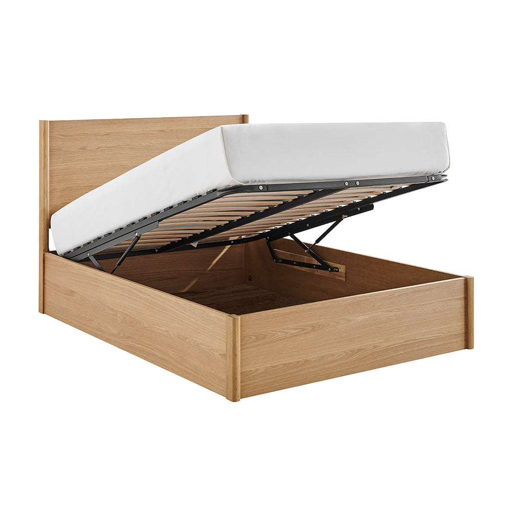 Elmswick Oak Ottoman Storage Bed in Oak – product view 8
