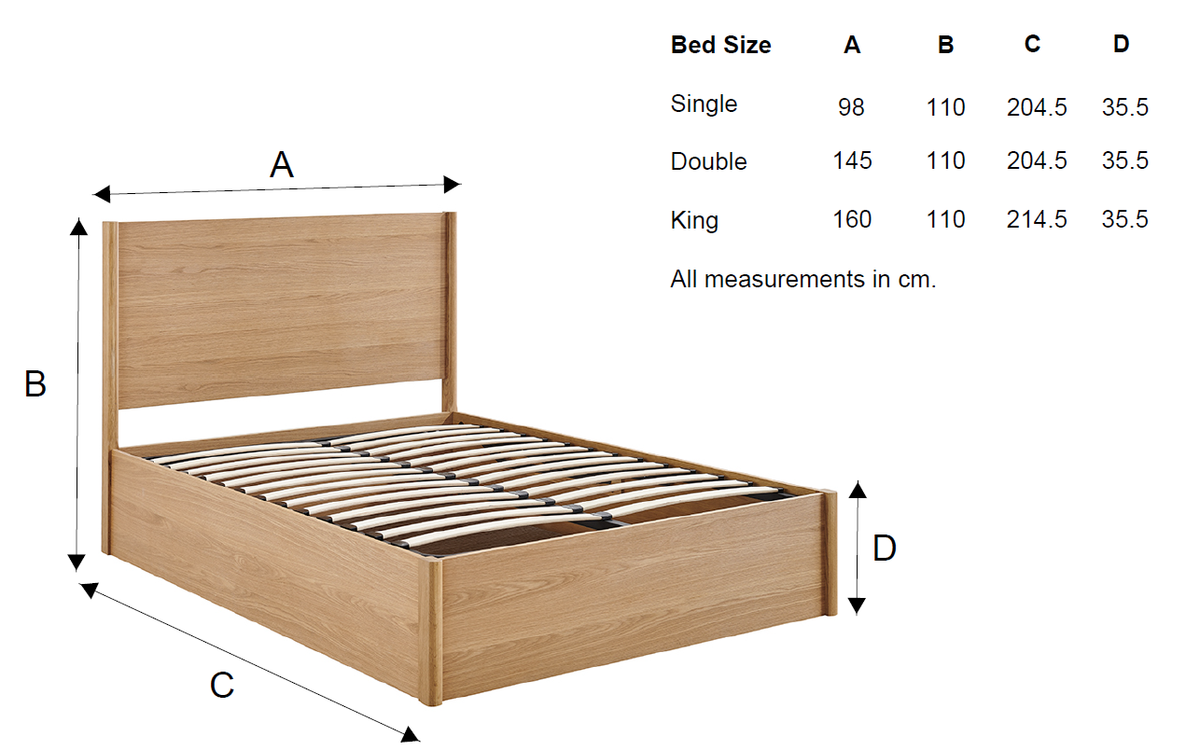 Elmswick Oak Ottoman Storage Bed in Oak – product view 9