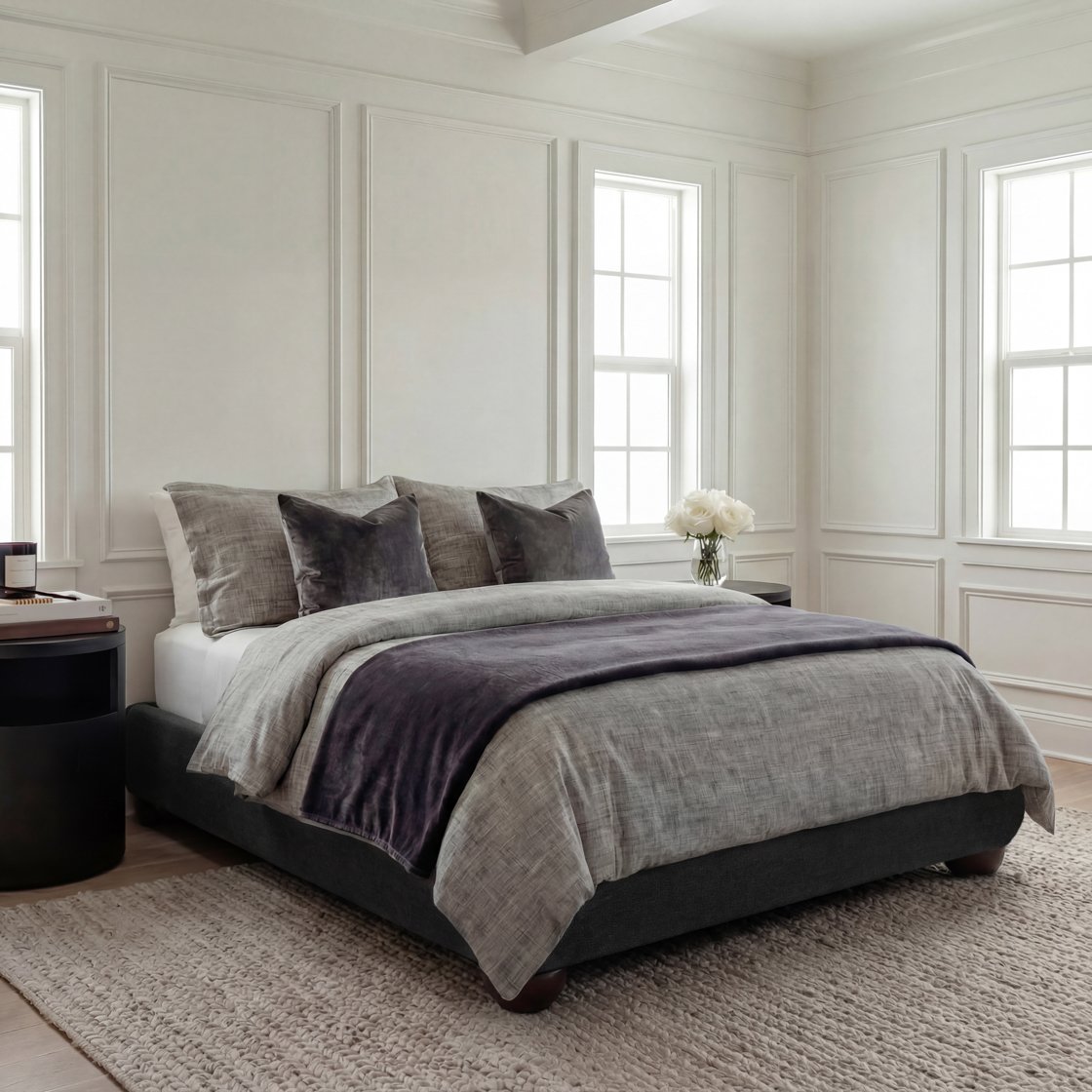 Eskdale chenille platform bed