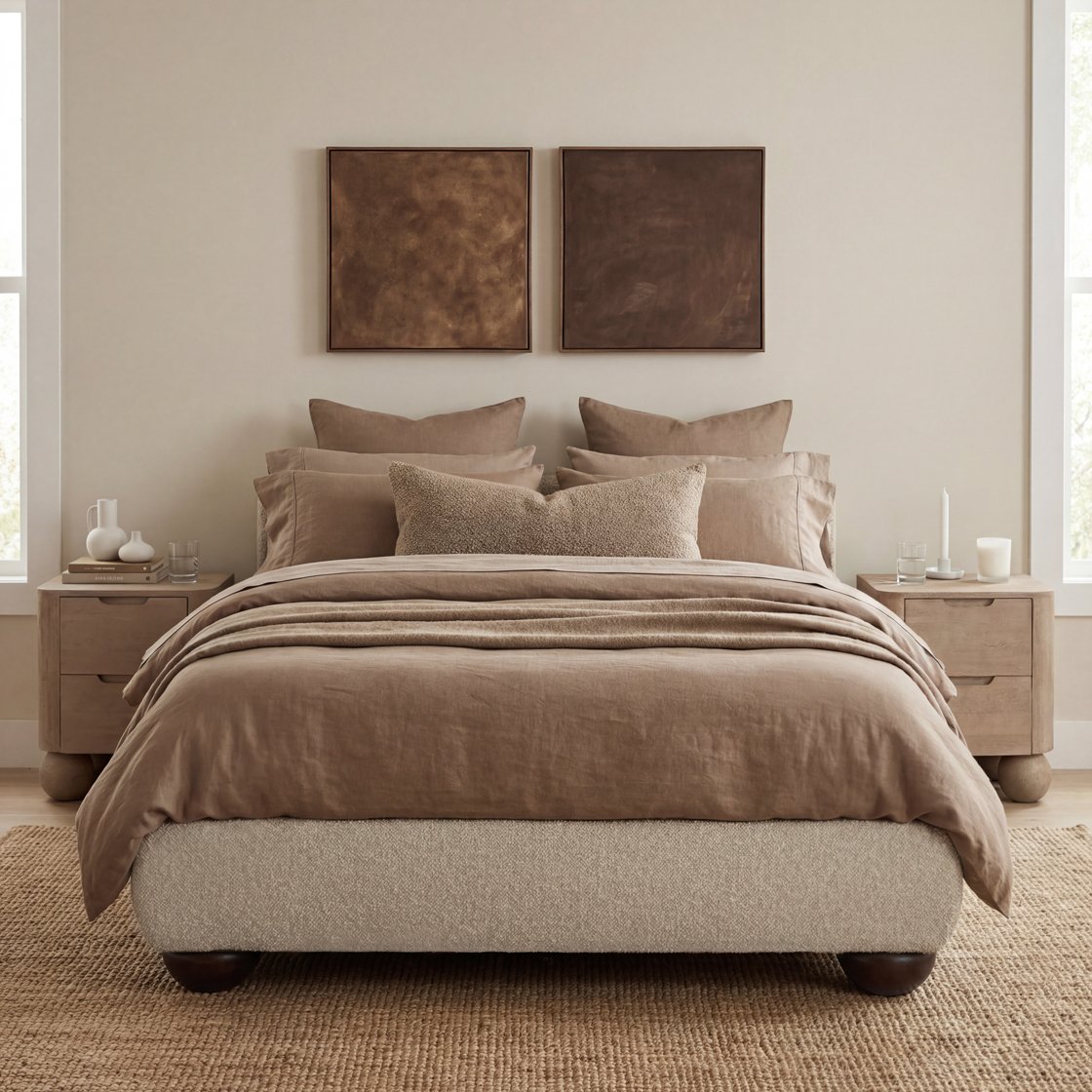 Eskdale chenille platform bed