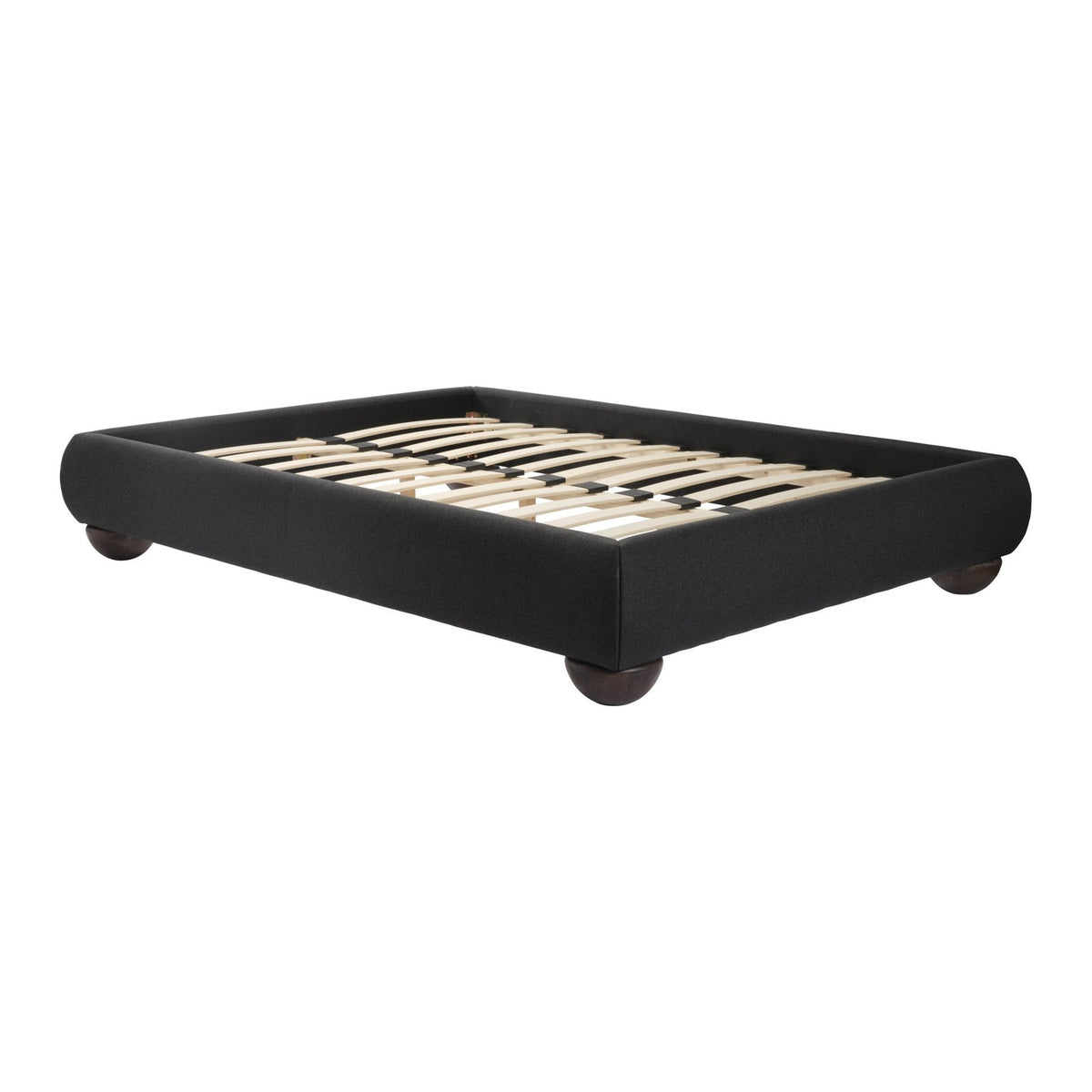 Eskdale chenille platform bed in Deep Charcoal