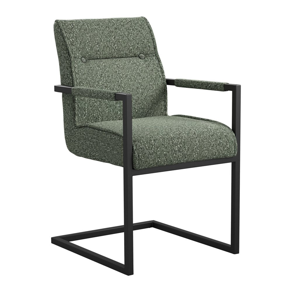 Fairford tweed cantilever dining chairs in Desert Sage