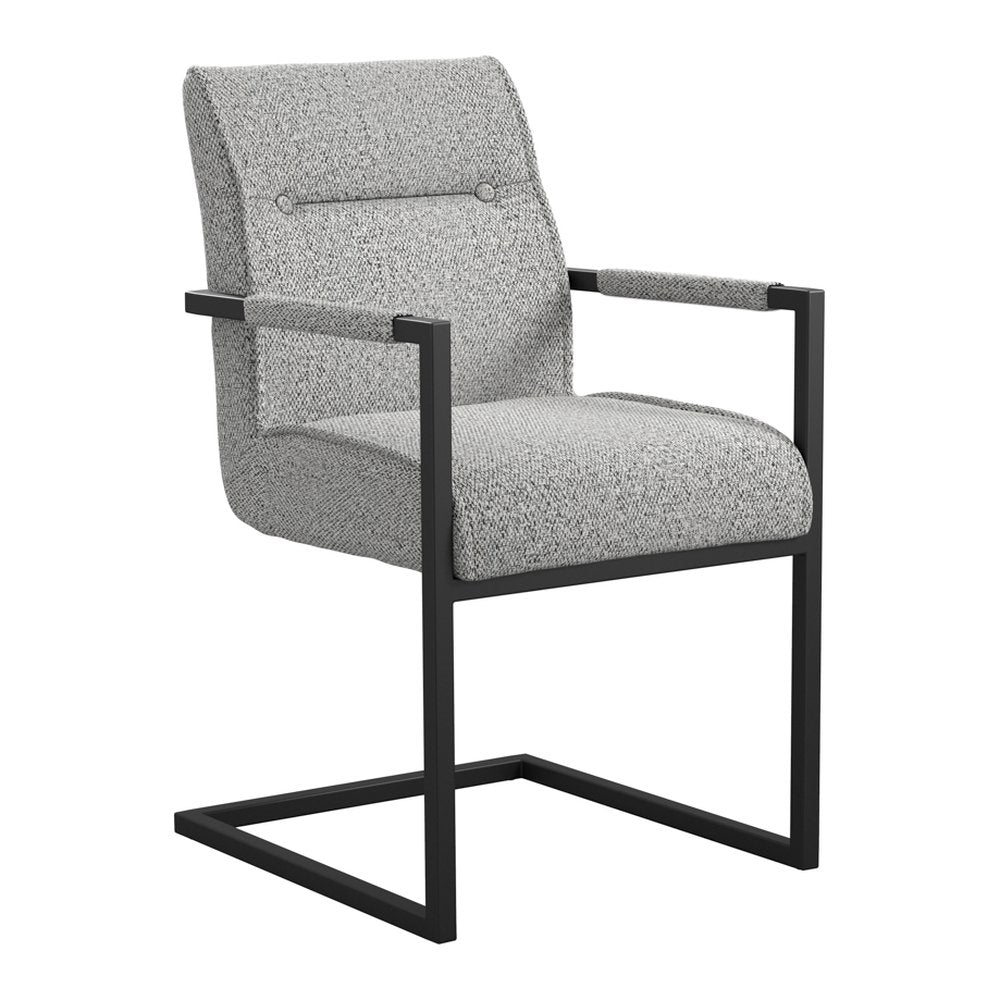 Fairford tweed cantilever dining chairs in Smoked Pearl